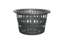 Whitefurze 48cm Round Silver Laundry Basket